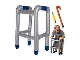 Αποκριάτικα Αξεσουάρ Σετ Ηλικιωμένου Φουσκωτός Περιπατητήρας Πι με Μπαστούνι