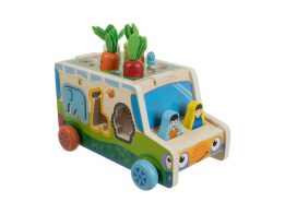 Εκπαιδευτικό Παιχνίδι Ταξινόμησης Αυτοκινητάκι με Ζωάκια Καρότα και Σκουληκάκια, 13x24.5x15 cm