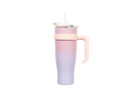 Κούπα Θερμός 1.2L Tie Dye με Ανοξείδωτο Ατσάλι, Καπάκι Ασφαλείας και Καλαμάκι, 15.5x10.5x27 cm Ροζ