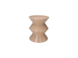 Βοηθητικό Τραπεζάκι Μεταλλικό Κομοδίνο Γυαλιστερό σε Χρώμα της Άμμου, 31x31x36 cm, Side Table