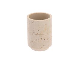 Δοχείο για Οδοντόβουρτσες από Πολυρεσίνη με Φινίρισμα Πέτρας σε Μπεζ Χρώμα, 7.7x10.6 cm