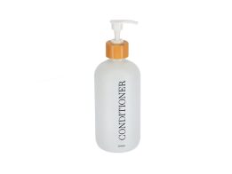 Γυάλινος Διανεμητής Dispenser Δοχείο για Conditioner και Κρεμοσάπουνο σε Λευκό Χρώμα 500ml