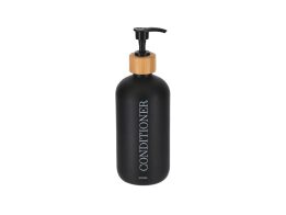 Γυάλινος Διανεμητής Dispenser Δοχείο για Conditioner και Κρεμοσάπουνο σε Μαύρο Χρώμα 500ml