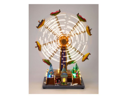 Χριστουγεννιάτικο Φωτιζόμενο Διακοσμητικό, Ρόδα Λούνα Πάρκ, με Μουσική και Κίνηση, 36.5x19x47.6 cm