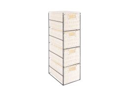 Μεταλλική Συρταριέρα Μπάνιου με 4 Καλάθια σε Λευκό Χρώμα, 18x64 cm