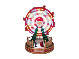 Χριστουγεννιάτικο Διακοσμητικό Ρόδα Λούνα Πάρκ, με Κίνηση, Led Φωτισμό και Usb, 19.5x19.5x28.5 cm