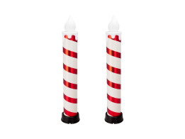 Σετ Χριστουγεννιάτικο Διακοσμητικό Κερί Led, με Θερμό Λευκό Φωτισμό, 2 τεμαχίων, 15x15x82 cm