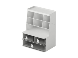 Οργανωτής Γραφείου με Χωρίσματα, από Πλάστικό, σε Λευκό Χρώμα, 22.3x17x30 cm