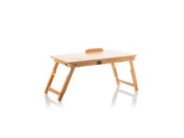 InnovaGoods Ξύλινο Βοηθητικό Πτυσσόμενο Τραπεζάκι Laptop από Μπαμπού, Ρυθμιζόμενο 21-27 cm, V0103031