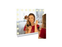 Επιτοίχιος Μεγάλος Καθρέφτης Μακιγιάζ με Ρυθμιζόμενο Φωτισμό LED, Hollywood Style, 62x80 cm