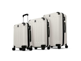 Swiss Hufeisen Σετ 3τμχ Βαλίτσες Ταξιδιού με 4 Ρόδες σε Κρεμ Χρυσό Χρώμα, SF-5003