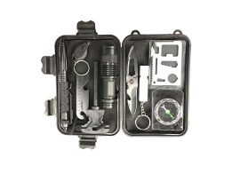 Κιτ Επιβίωσης Survival Kit με 10 Αξεσουάρ και Πρακτική Θήκη, 17x10.5x5 cm