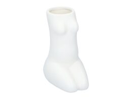 Arti Casa Διακοσμητικό Βάζο 21cm από Δολομίτη, σε Σχήμα Γονατιστή Γυναικεία Φιγούρα, 22405 Λευκό