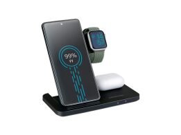 Grundig Πτυσσόμενη Ασύρματη Βάση Φόρτισης, για Smartphone, Smartwatch σε Μαύρο Χρώμα, 35870