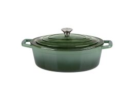 Alpina Οβάλ Κατσαρόλα Γάστρα 33 cm από Μαντέμι 5lt με Εμαγιέ Επίστρωση, 35608