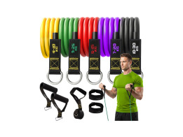 Σετ Σωληνωτά Λάστιχα Γυμναστικής 5 επιπέδων με λαβές, 11 τεμαχίων, 120 cm
