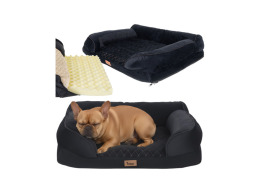 Καναπές Κρεβάτι Σκύλου και άλλων Κατοικιδίων, Ορθοπεδικός S, σε Μαύρο χρώμα, 65×55×18 cm