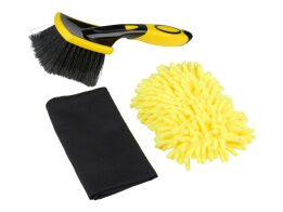 Dunlop Σετ 3 Βούρτσες Καθαρισμού Ποδηλάτου με Βούρτσα, Σφουγγάρι και Πανί Γυαλίσματος, 43166