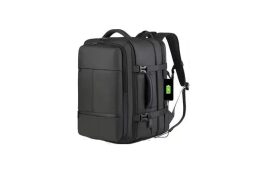 Aria Trade Σακίδιο Πλάτης Ταξιδιού για Laptop με Επέκταση Χωρητικότητας σε Μαύρο Χρώμα
