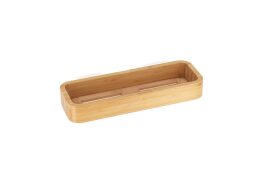 Aria Trade Ξύλινο Ορθογώνιο Ράφι Μπάνιου από Bamboo με Αυτοκόλλητη Στήριξη  29x10x4 cm