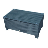 Ορθογώνιο Τραπέζι Κήπου από Συνθετικό Ρατάν με Γυάλινη Επιφάνεια 85 x 50 x 39 cm Outsunny 01-0722