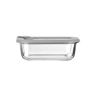 Estia Φαγητοδοχειο Colorseal Γυαλινο 370ml 16.3x12.3x6.2cm Με Καπακι Σιλικονησ Γκρι  01-26400