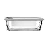 Estia Φαγητοδοχειο Colorseal Γυαλινο 1050ml 21.6x16.5x7.4cm Με Καπακι Σιλικονησ Γκρι  01-26424