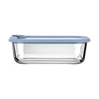 Estia Φαγητοδοχειο Colorseal Γυαλινο 1050ml 21.6x16.5x7.4cm Με Καπακι Σιλικονησ Μπλε  01-26530