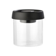 Estia Δοχειο Αποθηκευσησ Κενου Αεροσ Γυαλινο 450ml Με Καπακι Μαυρο  01-27841