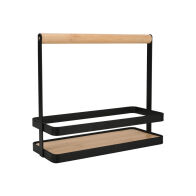 Estia Θηκη Οργανωσησ Bamboo Essentials Με Χερουλι 24x10.5x21.3cm Μεταλλικη Μαυρη  01-28343
