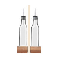 Estia Μπουκαλια Για Λαδι /ξυδι Allure 2x280ml Με Ξυλινη Βαση  01-34061