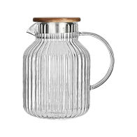 Estia Κανατα Γυαλινη Allure 1300ml Με Ξυλινο Καπακι  01-36782