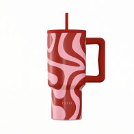 Estia Θερμοσ Straw Tumbler Xl Save The Aegean 900ml Coral Waves  01-41588