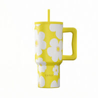 Estia Θερμοσ Straw Tumbler Xl Save The Aegean 900ml Yellow Daisy  01-41625