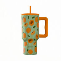 Estia Θερμοσ Straw Tumbler Xl Save The Aegean 900ml Peach Garden  01-41632