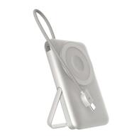 Devia EP203 Φορτιστής Ανάγκης Magnetic 4-σε-1 22.5W 10000mAh με Βραχίονα Στήριξης & Ενσωματωμένο Καλώδιο Extreme Speed Ασημί