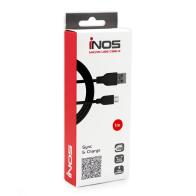 Καλώδιο Σύνδεσης USB 2.0 inos USB A σε Micro USB 1m Μαύρο