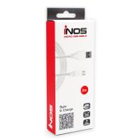Καλώδιο Σύνδεσης USB 2.0 inos USB A σε Micro USB 2m Λευκό