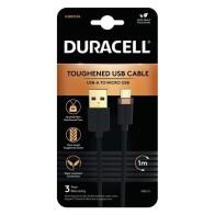 Καλώδιο Σύνδεσης USB 2.0 Duracell Braided Kevlar USB A σε Micro USB 1m Μαύρο