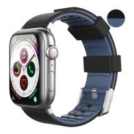 Λουρί Σιλικόνης  WA11 Dtone Prem Sil Apple Watch2/3/4/5/6/7/SE (38/40/41mm) Μαύρο-Σκούρο Μπλε