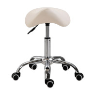 HOMCOM Τροχήλατο Σκαμπό με Ρυθμιζόμενο Ύψος 49-61 cm Χρώματος Μπεζ 02-0693