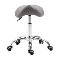 HOMCOM Τροχήλατο Σκαμπό με Ρυθμιζόμενο Ύψος 49-61 cm Χρώματος Γκρι  02-0695