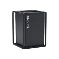 Estia Ποτηρακι Μπανιου Cage Κεραμικο Μαυρο Με Μεταλλικο Πλαισιο  02-30001