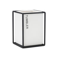 Estia Ποτηρακι Μπανιου Cage Κεραμικο Λευκο Με Μεταλλικο Πλαισιο  02-30025