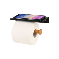 Estia Χαρτοθηκη Επιτοιχια Bamboo Essentials Με Θεση Για Κινητο Μεταλλικη Μαυρη  02-30827