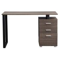 Bakaji Μεταλλικό Γραφείο με 2 Συρτάρια και 1 Ντουλάπι 120x50x75cm 02012269 Σκούρο Καφέ