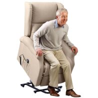 BAKAJI  Ηλεκτρική Μηχανοκίνητη Πολυθρόνα Ανύψωσης και Κλίσης Οικολογικό Δέρμα Μπεζ Ηλικιωμένοι  02053091