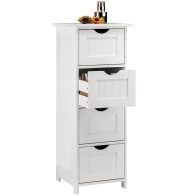 BAKAJI  Συρταριέρα 4 Συρτάρια με Ράφι Ξύλο MDF Λευκό 30x30x82cm  02053437