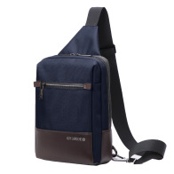 GUY LAROCHE Τσάντα ώμου ανδρική 3lt microfiber polyester μπλε