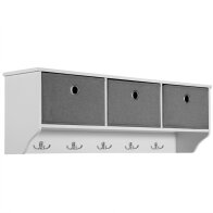 Bakaji 02814767 Κρεμάστρα Τοίχου Κλειδοθήκη 100x20x30εκ. Λευκό Γκρι